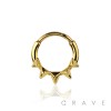 316L SURGICAL STEEL SMALL SPIKED TRIANGLE  FRONT SEPTUM HINGED SEGMENT HOOP RING